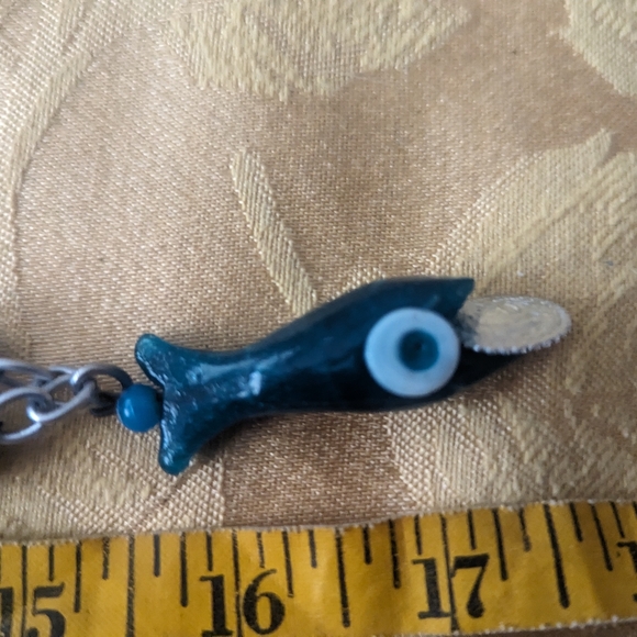 Fish bead art long necklace Unbranded - Picture 5 of 7